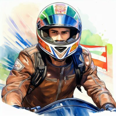 Glühwürmchen-Manga-Stil-Illustration-von-Motorrad-Rennfahrer-in-Vollhelm-und-Handschuhen-Aquarell-Hand-Zeichnung-1